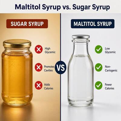 Wholesale Food Grade Maltitol Syrup Liquid E965 CAS 585‑88‑6 Low‑calorie Sweetener Humectant for Beverage Confectionery Baking 25kg Drum Supply