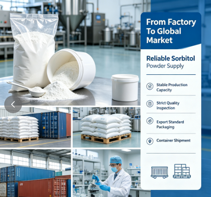 Food Grade Crystalline Sorbitol Powder 99% CAS 50-70-4 INS420 Polyol Sweetener for Sugar-Free Confectionery & Tablet Manufacturing Bulk Supply