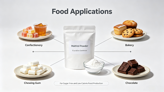 Factory Bulk Maltitol Powder 99% Purity Food Grade E965 CAS 585‑88‑6 Crystalline Sugar Alcohol Low Calorie Sweetener Sugar Substitute for Confectionery Baking 25kg Bag