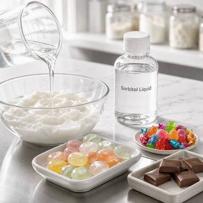 Food & Cosmetic Grade 70% Liquid Sorbitol Non Crystallizing Humectant Plasticizer For Candy Toothpaste Skincare Formulation