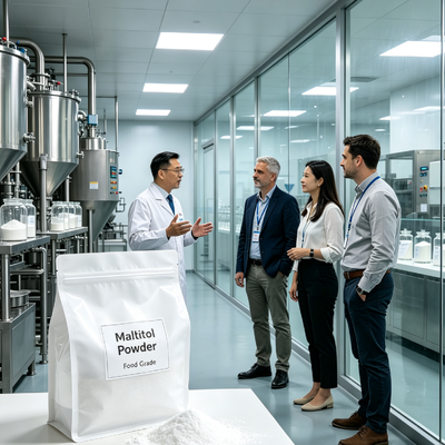 Maltitol Powder BP USP EP Grade 30-400 Mesh, E965 CAS 585-88-6, Non-Cariogenic Sweetener for Chewable Tablet, 25kg PP Bag
