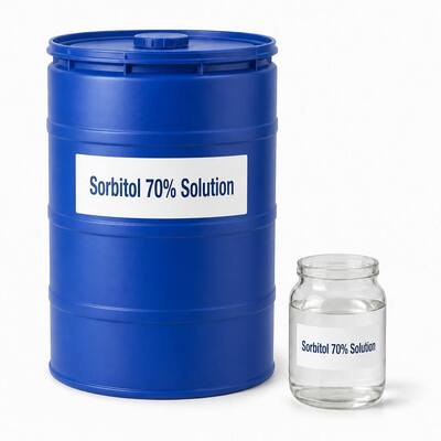 Sorbitol Solution 70% Industrial Grade, E420 CAS 50-70-4, Non-Crystallizing Polyol for Detergent Formulation, 250kg Drum