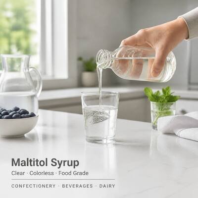 Maltitol Syrup 75/50 Food Grade, E965 CAS 585-88-6, Non-Crystallizing Sweetener for Candy, 250kg Drum, Wholesale Supply
