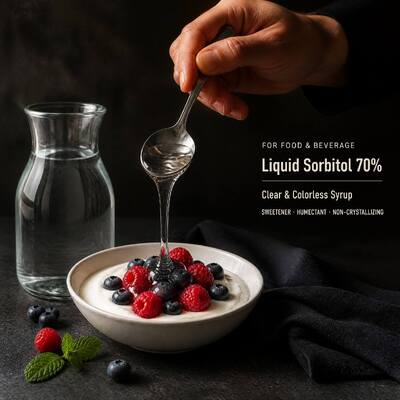 Sorbitol Liquid 70% Bulk Wholesale Supplier, Sugar-Free Syrup Sweetener for Candy, Beverage & Oral Care