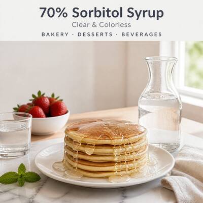 Sorbitol Liquid 70% Food Grade Sweetener & Humectant, Bulk Wholesale Sugar-Free Syrup Sugar Alcohol for Candy, Chewing Gum, Bakery & Beverage, Low-Calorie Non-Crystallizing Sweetener