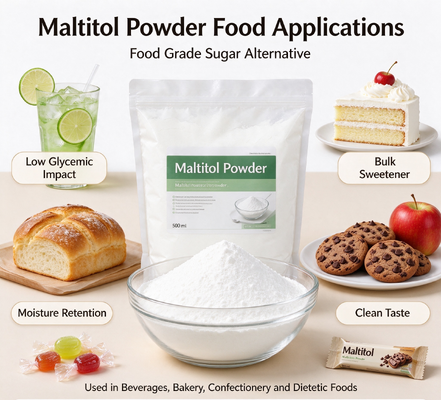 Maltitol Powder Food Grade Heat Stable, E965 D-Maltitol, Tooth-Friendly Sweetener for Heat Stable, 25kg PP Bag, Bulk Supply