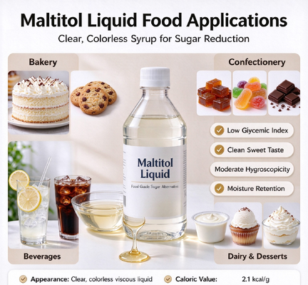 Maltitol Syrup Food Grade 75/50, E965 HSH, Hydrogenated Starch Hydrolysate for Chewing Gum, 250kg Drum, Bulk Supply