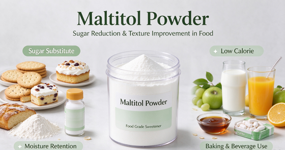 Wholesale Maltitol Powder Sugar Alcohol, Bulk Sweetener for Sugar Free Chocolate, Candy, Bakery and Oral Care Manufacturing