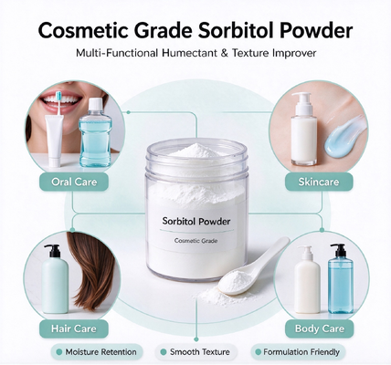 Cosmetic Grade Sorbitol Powder Supplier, Bulk Sorbitol Powder Humectant for Toothpaste & Personal Care, Sugar Alcohol Wholesale